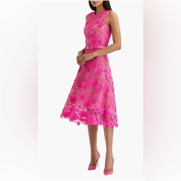 Oscar de la Renta NWT Floral Lace A-Line Dress